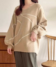 apres jour clair | 【apres jour clair】ニュアンスライン柄ニット【ZOZOTOWN限定アイテム】(ニット/セーター)
