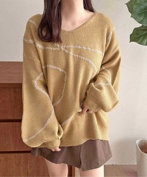 【apres jour clair】ニュアンスライン柄ニット【ZOZOTOWN限定アイテム】
