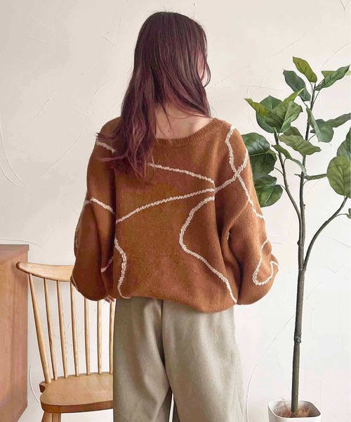 apres jour clair（アプレジュールクレア）の「【apres jour clair】ニュアンスライン柄ニット【ZOZOTOWN限定アイテム】（ニット/セーター・レディース・ベージュ系その他/イエロー系その他/ブラウン系その他・X-LARGE/フリー）」の20枚目の写真