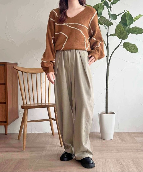 apres jour clair（アプレジュールクレア）の「【apres jour clair】ニュアンスライン柄ニット【ZOZOTOWN限定アイテム】（ニット/セーター・レディース・ベージュ系その他/イエロー系その他/ブラウン系その他・X-LARGE/フリー）」の19枚目の写真