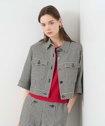 ANAYI | 【セットアップ対応商品】ドビーツイードハーフスリーブブルゾン(その他アウター)