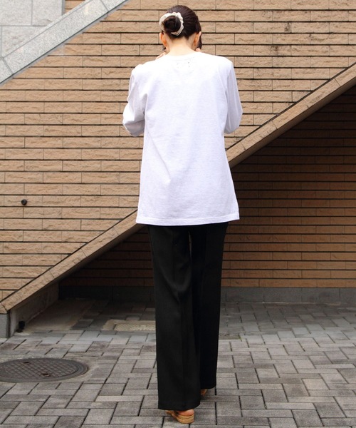 MEYAME/メヤメ プリントスリット ロングスリーブTEE PRINT SLIT