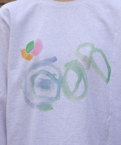 MEYAME/メヤメ プリントスリット ロングスリーブTEE PRINT SLIT