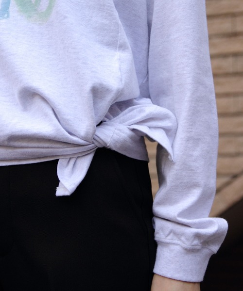 tシャツ MEYAME/メヤメ　プリントスリット ロングスリーブTEE　PRINT SLIT LONGSLEEVE TEE レディース MEYAME/メヤメ プリントスリット ロングスリーブTEE PRINT SLIT