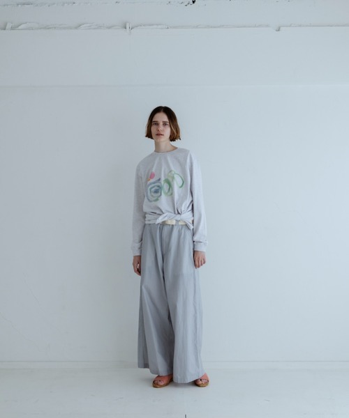 MEYAME/メヤメ プリントスリット ロングスリーブTEE PRINT SLIT