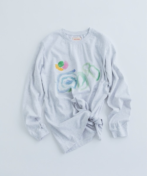 MEYAME/メヤメ プリントスリット ロングスリーブTEE PRINT SLIT