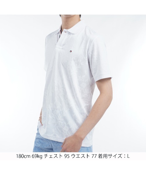 TOMMY HILFIGER GOLF（トミー ヒルフィガー ゴルフ）の「ﾘｰﾌｼﾞｬｶﾞｰﾄﾞ 半袖ﾎﾟﾛｼｬﾂ（ポロシャツ・メンズ・ホワイト/グリーン/ネイビー/ライトブルー・L/M/LL/3L）」の5枚目の写真