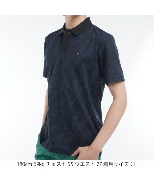 TOMMY HILFIGER GOLF（トミー ヒルフィガー ゴルフ）の「ﾘｰﾌｼﾞｬｶﾞｰﾄﾞ 半袖ﾎﾟﾛｼｬﾂ（ポロシャツ・メンズ・ホワイト/グリーン/ネイビー/ライトブルー・L/M/LL/3L）」の7枚目の写真