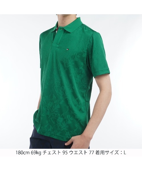 TOMMY HILFIGER GOLF（トミー ヒルフィガー ゴルフ）の「ﾘｰﾌｼﾞｬｶﾞｰﾄﾞ 半袖ﾎﾟﾛｼｬﾂ（ポロシャツ・メンズ・ホワイト/グリーン/ネイビー/ライトブルー・L/M/LL/3L）」の17枚目の写真