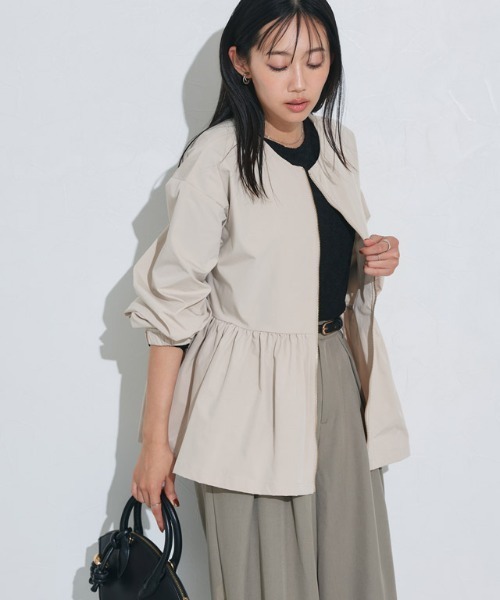 ヘムフレアノーカラーブルゾン（ブルゾン）｜Pierrot（ピエロ）の