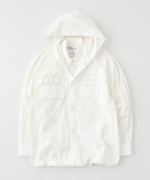 DAIRIKU(ダイリク)の「【DAIRIKU / ダイリク】Docking Engineer Hoodie Shirt(シャツ/ブラウス・メンズ・ホワイト/ブラック・MEDIUM/LARGE)」の1枚目の写真