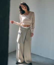 SNIDEL スナイデル ウエストデザインパンツ ベージュ 0 美品 スナイデル ウエストデザインパンツ ベージュ 0