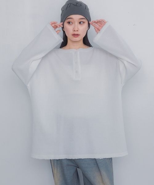 JEANASIS（ジーナシス）の「TCワッフル2WAYプルオーバー/319717（T