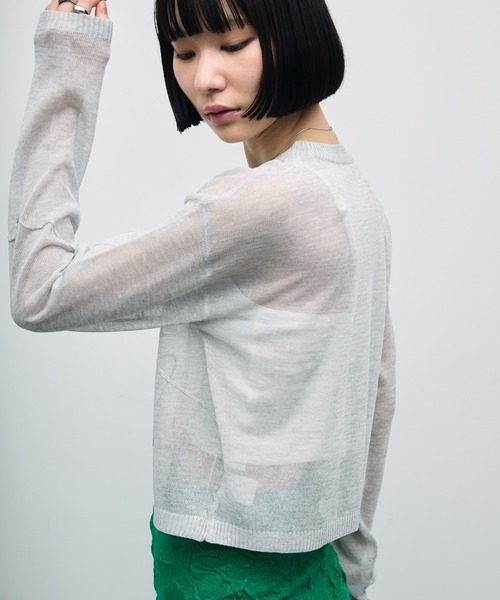 専用ベータ　ニット セーター B刺繍入り セール】ワンポイントハート刺繍 フォックス混ニットプル