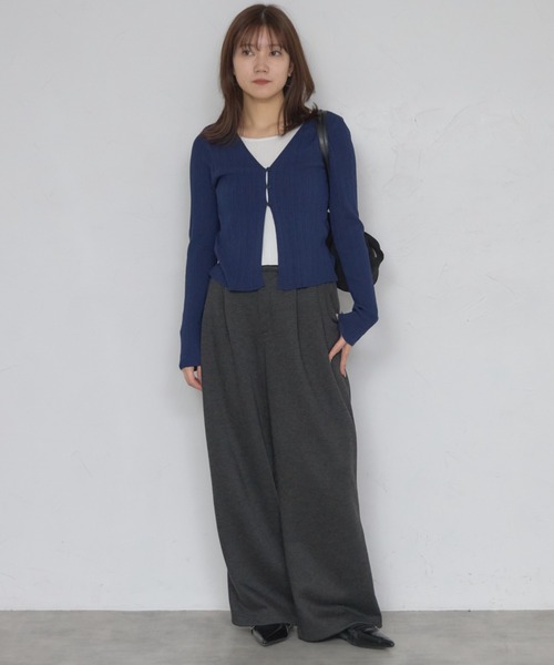 leimn(レイムン)の「レイヤード風リブトップス(Tシャツ/カットソー・レディース・ネイビー/グレー/オフホワイト・M)」の19枚目の写真