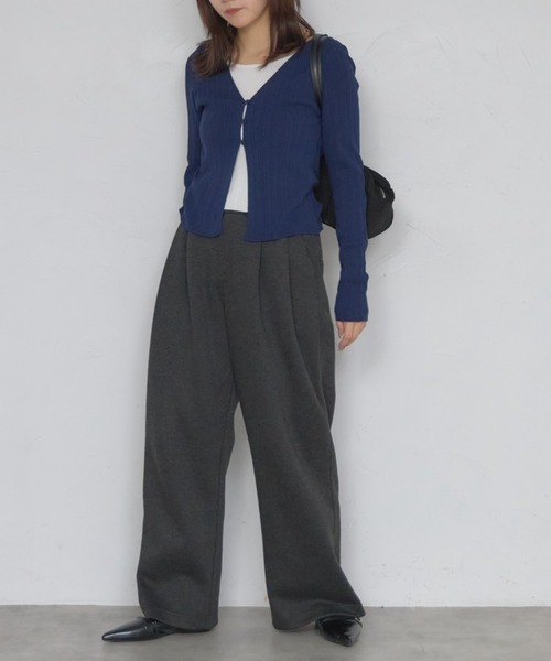 leimn(レイムン)の「レイヤード風リブトップス(Tシャツ/カットソー・レディース・ネイビー/グレー/オフホワイト・M)」の22枚目の写真