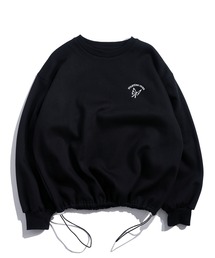 Starting Over（スターティングオーバー）の「PRINT EMBROIDERY CREWNECK DRAWCODE SWEAT LONG SLEEVE/ 裏起毛 プリント 刺繍 クルーネック ドローコードスウェット 長袖（スウェット）」