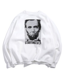 Starting Over（スターティングオーバー）の「PRINT EMBROIDERY CREWNECK DRAWCODE SWEAT LONG SLEEVE/ 裏起毛 プリント 刺繍 クルーネック ドローコードスウェット 長袖（スウェット）」