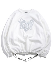 Starting Over（スターティングオーバー）の「PRINT EMBROIDERY CREWNECK DRAWCODE SWEAT LONG SLEEVE/ 裏起毛 プリント 刺繍 クルーネック ドローコードスウェット 長袖（スウェット）」