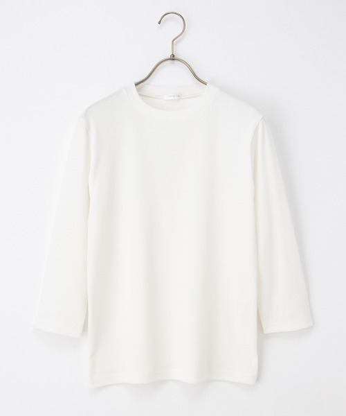 Honeys(ハニーズ)の「【UVカット】7分袖テレコTシャツ(Tシャツ/カットソー・レディース・オフホワイト/ライトイエロー/グレイッシュベージュ/ブラック/ライトピンク/ミント・L/LL/M/S)」の20枚目の写真