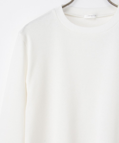 Honeys(ハニーズ)の「【UVカット】7分袖テレコTシャツ(Tシャツ/カットソー・レディース・オフホワイト/ライトイエロー/グレイッシュベージュ/ブラック/ライトピンク/ミント・L/LL/M/S)」の21枚目の写真
