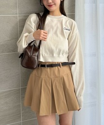 clear | ワンポイント刺繍ショート丈ニットトップス［カジュアル スタイルアップ］≪SS新作≫(ニット/セーター)