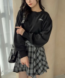 clear | ワンポイント刺繍ショート丈ニットトップス［カジュアル スタイルアップ］≪SS新作≫(ニット/セーター)