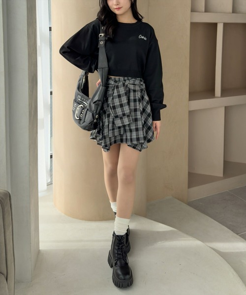 clear（クリア）の「ワンポイント刺繍ショート丈ニットトップス［大人 カジュアル スタイルアップ］≪再入荷≫（ニット/セーター・レディース・ピンク/アイボリー/ブラック・F）」の9枚目の写真