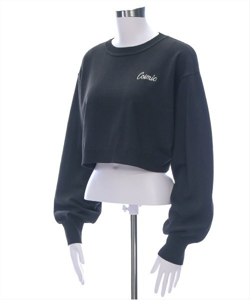 clear（クリア）の「ワンポイント刺繍ショート丈ニットトップス［大人 カジュアル スタイルアップ］≪再入荷≫（ニット/セーター・レディース・ピンク/アイボリー/ブラック・F）」の12枚目の写真