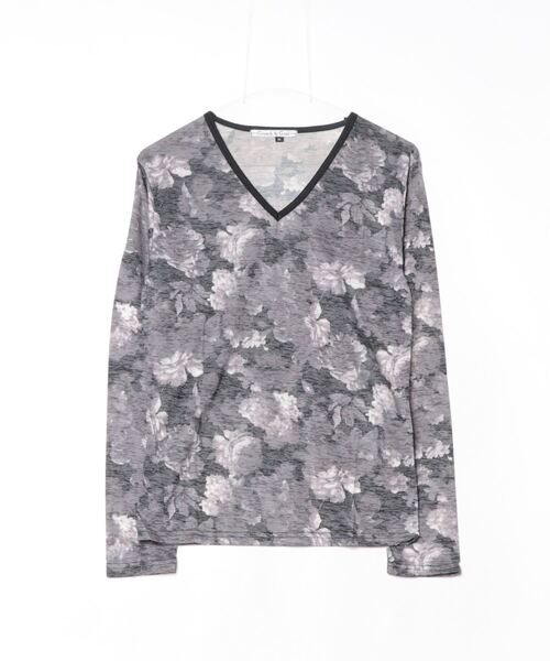 INNOCENT(イノセント)の「『Growth by Grail』フラワープリントVネックL/S(Tシャツ/カットソー・メンズ・レッド/ブルー/ブラック・LARGE/MEDIUM)」の7枚目の写真