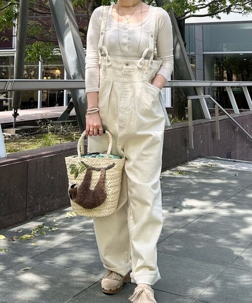 ear PAPILLONNER（イアパピヨネ）の「デニムサロペットパンツ【SUM1 STYLE × Fire Service】（サロペット/オーバーオール・レディース・ブラック/ホワイト・FREE）」の9枚目の写真
