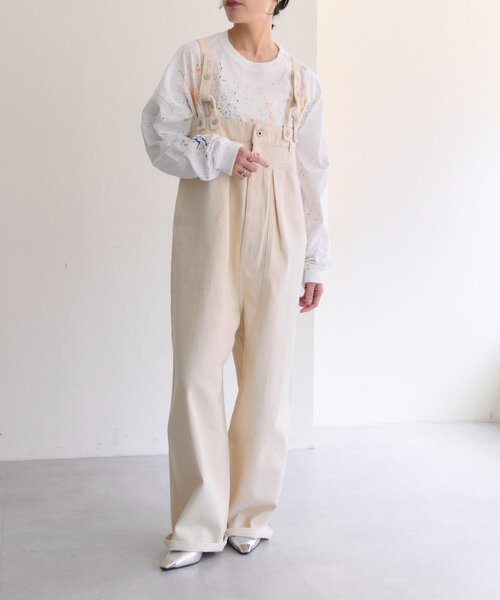 ear PAPILLONNER（イアパピヨネ）の「デニムサロペットパンツ【SUM1 STYLE × Fire Service】（サロペット/オーバーオール・レディース・ブラック/ホワイト・FREE）」の10枚目の写真