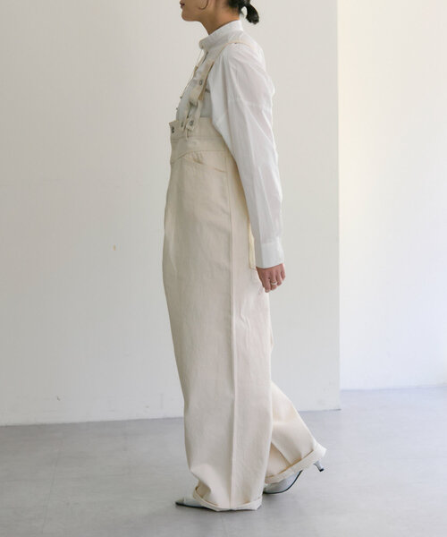 ear PAPILLONNER（イアパピヨネ）の「デニムサロペットパンツ【SUM1 STYLE × Fire Service】（サロペット/オーバーオール・レディース・ブラック/ホワイト・FREE）」の13枚目の写真