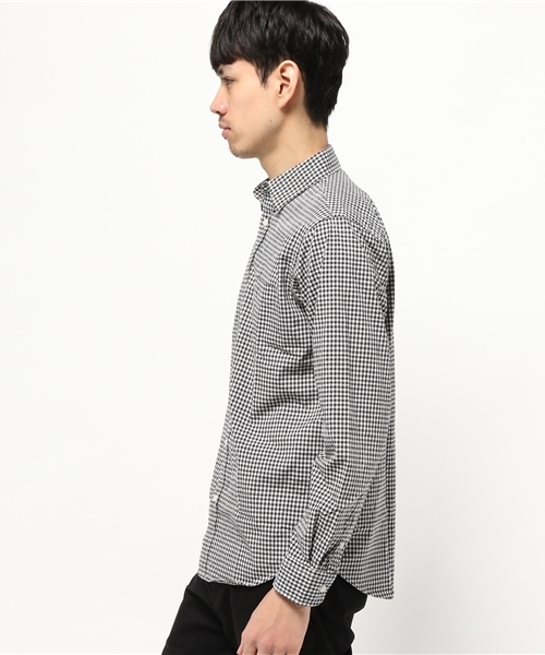 SEVENDAYS=SUNDAY（セブンデイズサンデイ）の「ピーチギンガムチェック　長袖レギュラーシャツ（シャツ/ブラウス・メンズ・ブラック/ベージュ/ネイビー・SMALL/LARGE/MEDIUM）」の4枚目の写真