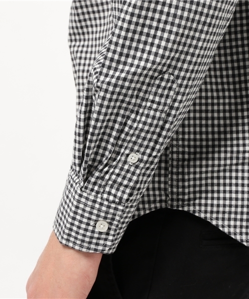 SEVENDAYS=SUNDAY（セブンデイズサンデイ）の「ピーチギンガムチェック　長袖レギュラーシャツ（シャツ/ブラウス・メンズ・ブラック/ベージュ/ネイビー・SMALL/LARGE/MEDIUM）」の7枚目の写真