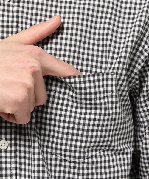 SEVENDAYS=SUNDAY（セブンデイズサンデイ）の「ピーチギンガムチェック　長袖レギュラーシャツ（シャツ/ブラウス・メンズ・ブラック/ベージュ/ネイビー・SMALL/LARGE/MEDIUM）」の9枚目の写真