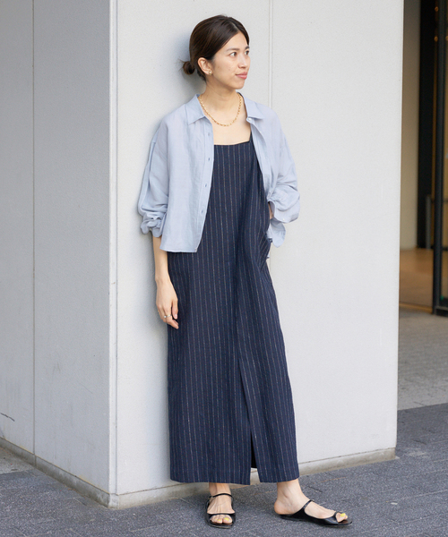 IENA(イエナ)の「《追加》ラミーリヨセルショートシャツ(シャツ/ブラウス・レディース・サックスブルー/ブラック/オートミール・FREE)」の10枚目の写真