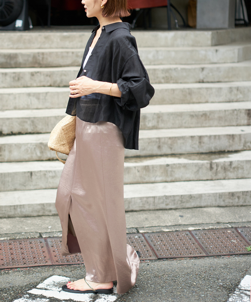 IENA(イエナ)の「《追加》ラミーリヨセルショートシャツ(シャツ/ブラウス・レディース・サックスブルー/ブラック/オートミール・FREE)」の19枚目の写真