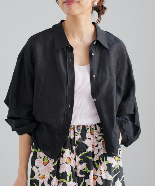 IENA(イエナ)の「《追加》ラミーリヨセルショートシャツ(シャツ/ブラウス・レディース・サックスブルー/ブラック/オートミール・FREE)」の21枚目の写真