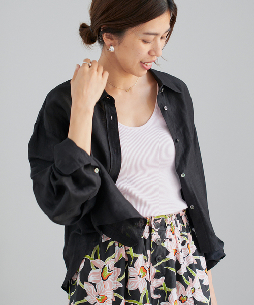 IENA(イエナ)の「《追加》ラミーリヨセルショートシャツ(シャツ/ブラウス・レディース・サックスブルー/ブラック/オートミール・FREE)」の22枚目の写真