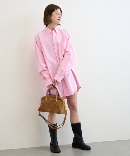 美品AULENTTI/オウレンティ SUEDE MINI BOSTON AULENTTI/オウレンティ】バックルツキMINI BOSTON（ボストン