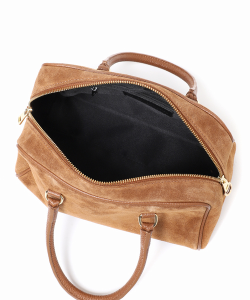 美品AULENTTI/オウレンティ SUEDE MINI BOSTON AULENTTI/オウレンティ】バックルツキMINI BOSTON（ボストン