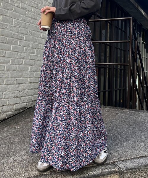 CIAOPANIC TYPY（チャオパニックティピー）の「無地花柄アソートシャーリングスカート（スカート・レディース・ブルー/ブラック/イエロー・ONE SIZE）」の2枚目の写真