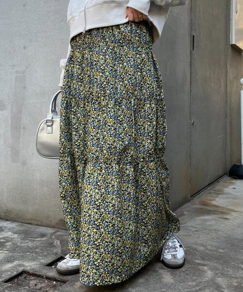 CIAOPANIC TYPY（チャオパニックティピー）の「無地花柄アソートシャーリングスカート（スカート・レディース・ブルー/ブラック/イエロー・ONE SIZE）」の4枚目の写真