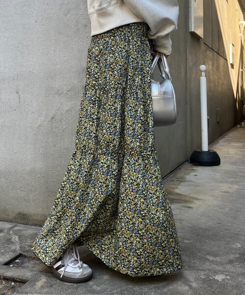 CIAOPANIC TYPY（チャオパニックティピー）の「無地花柄アソートシャーリングスカート（スカート・レディース・ブルー/ブラック/イエロー・ONE SIZE）」の5枚目の写真