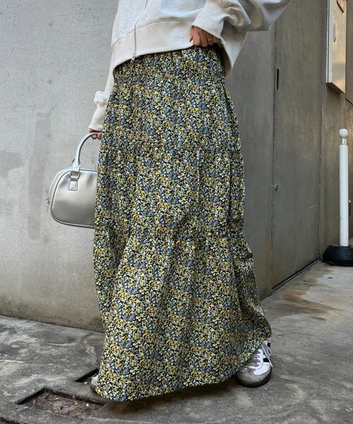 CIAOPANIC TYPY（チャオパニックティピー）の「無地花柄アソートシャーリングスカート（スカート・レディース・ブルー/ブラック/イエロー・ONE SIZE）」の7枚目の写真