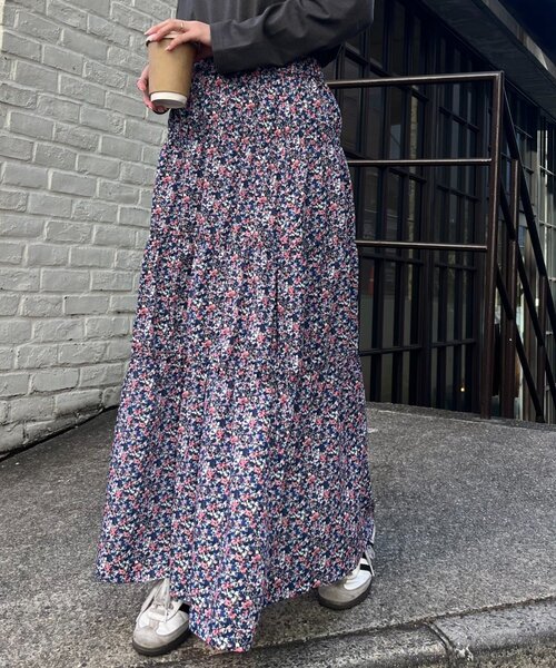 CIAOPANIC TYPY（チャオパニックティピー）の「無地花柄アソートシャーリングスカート（スカート・レディース・ブルー/ブラック/イエロー・ONE SIZE）」の9枚目の写真