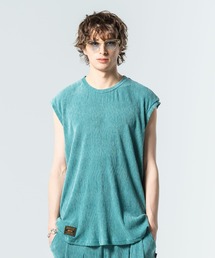 Glamour Crepe Sleeveless T-Shirt / グラマークレープスリーブレスTシャツ