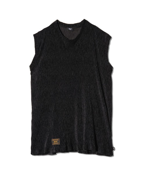 glamb(グラム)の「Glamour Crepe Sleeveless T-Shirt / グラマークレープスリーブレスTシャツ(Tシャツ/カットソー・メンズ・ブルー/ブラック/ホワイト・S/M/L)」の11枚目の写真