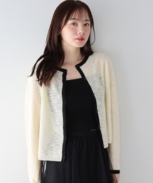 BLUEEAST（ブルーイースト）の「《新色追加 バイカラー》シアーニットカーディガン（カーディガン/ボレロ）」